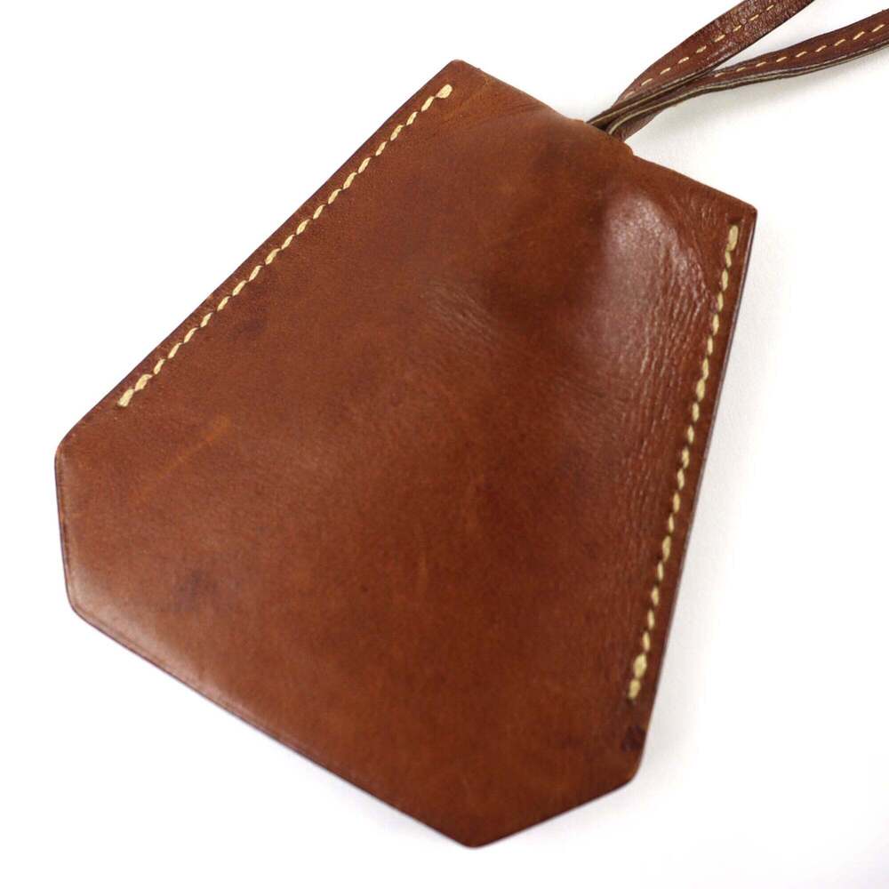 HERMES Vintage Margiela Era Leather Clochette Necklace, Brown, □C Stamp, Made... - Picture 5 of 11
